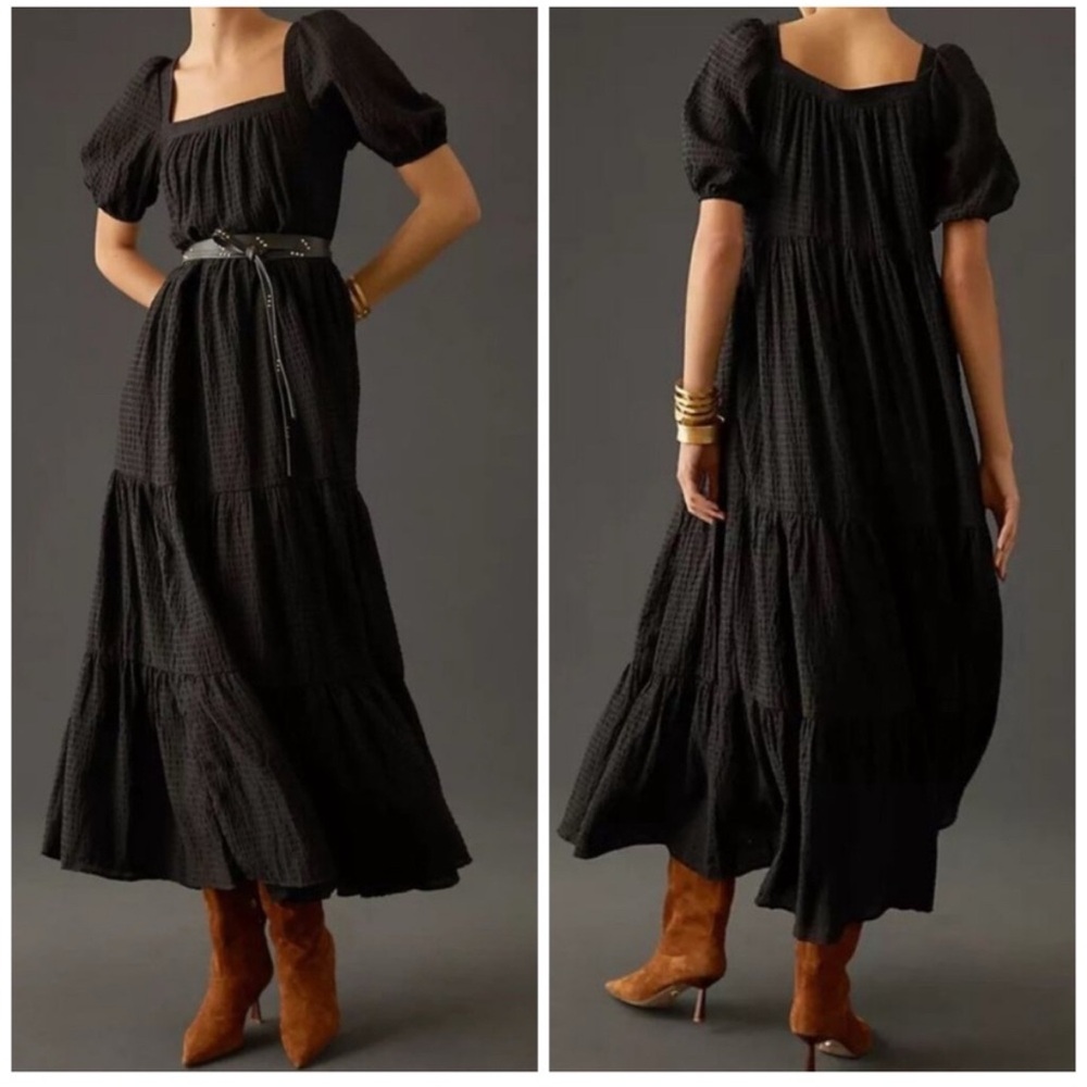 Anthropologie Tiered Puff Sleeve Maxi Dress - NWOT - Picture 7 of 7
